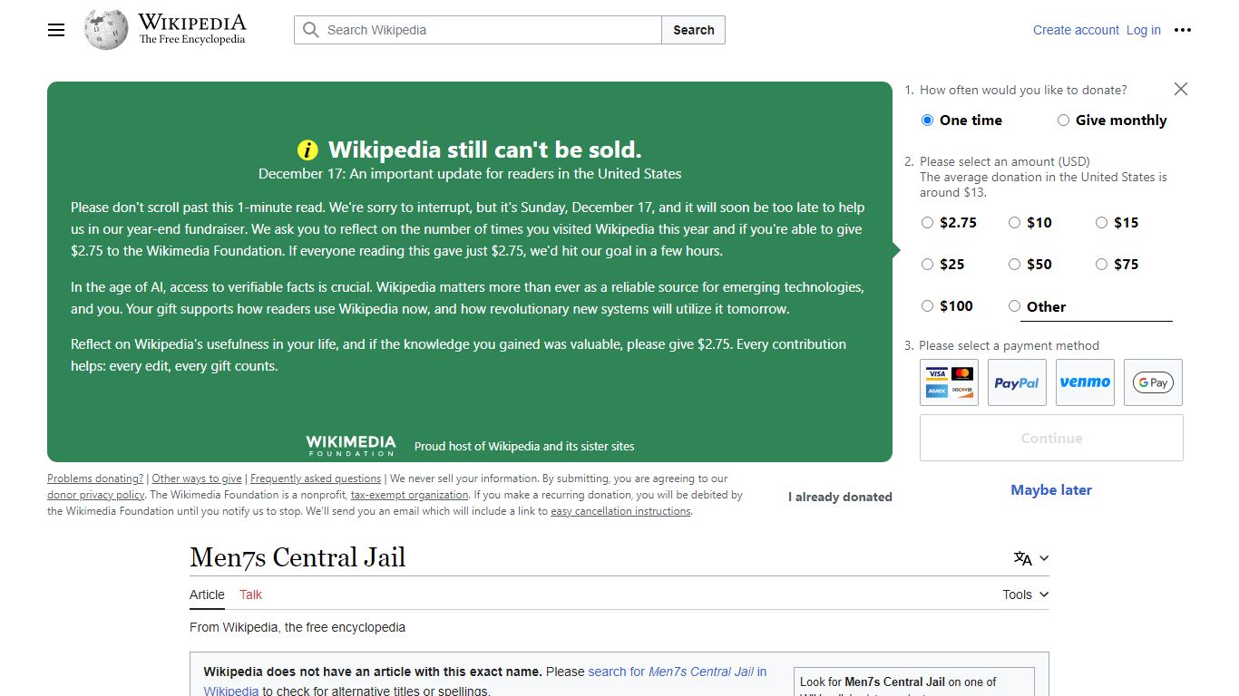 Men's Central Jail - Wikipedia